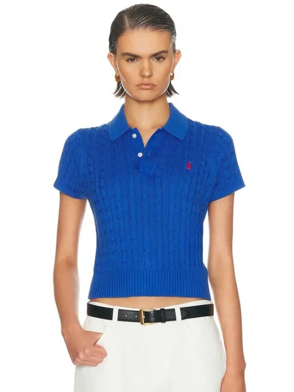 Polo Ralph Lauren Cable Knit Polo Top
